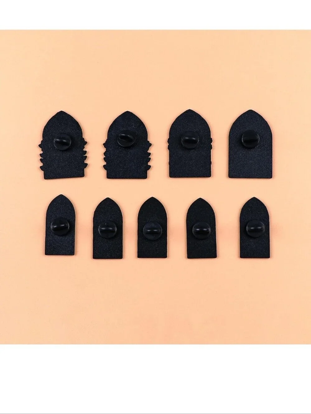 Black Cat Stained Glass Window 9 Pc Enamel Pin Set - Multicolor